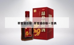 萃雪酒价格  萃雪酒价格一览表