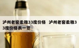 泸州老窖柔雅33度价格  泸州老窖柔雅33度价格表一览