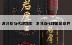 洋河招商代理加盟  洋河酒代理加盟条件