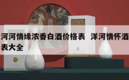 洋河河情缘浓香白酒价格表  洋河情怀酒价格表大全