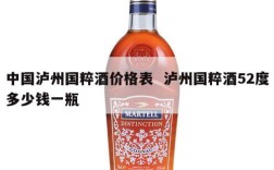 中国泸州国粹酒价格表  泸州国粹酒52度多少钱一瓶