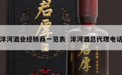 洋河酒业经销商一览表  洋河酒总代理电话