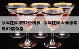 冰峪庄园酒52价格表  冰峪庄园大米原浆酒42度价格